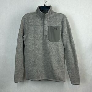 Under Armour UA Specialist Henley 2.0 Pullover Mens Sz Small Loose Fit Gray Knit